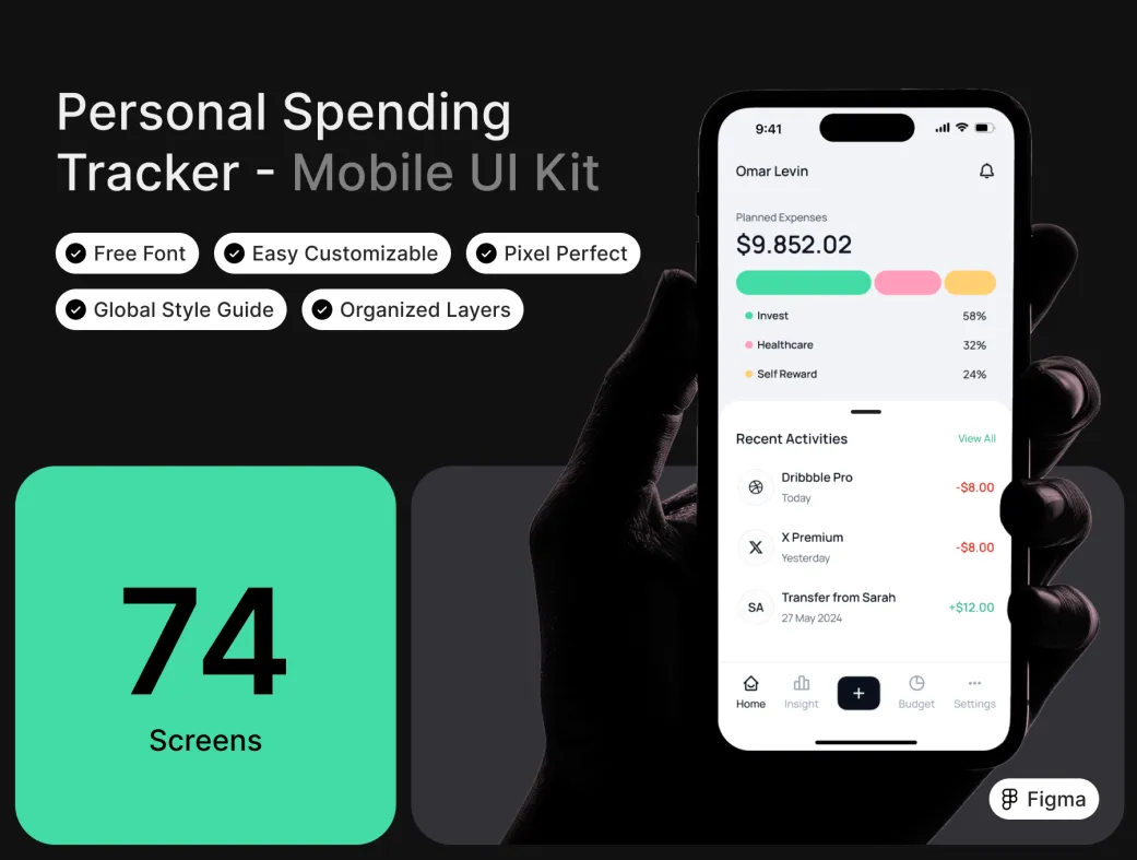 کیت UI ردیاب هزینه شخصی بالانس‌پرو | BalancePro
