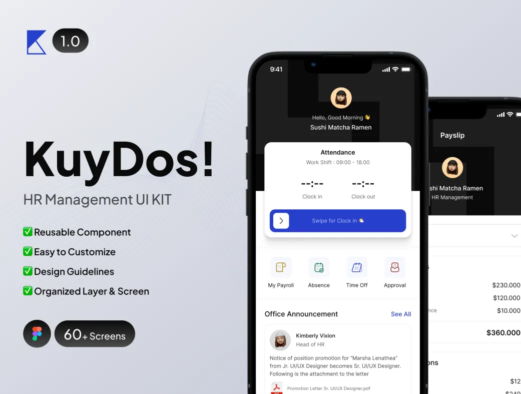 کیت UI مدیریت منابع انسانی کویدوس | KuyDos