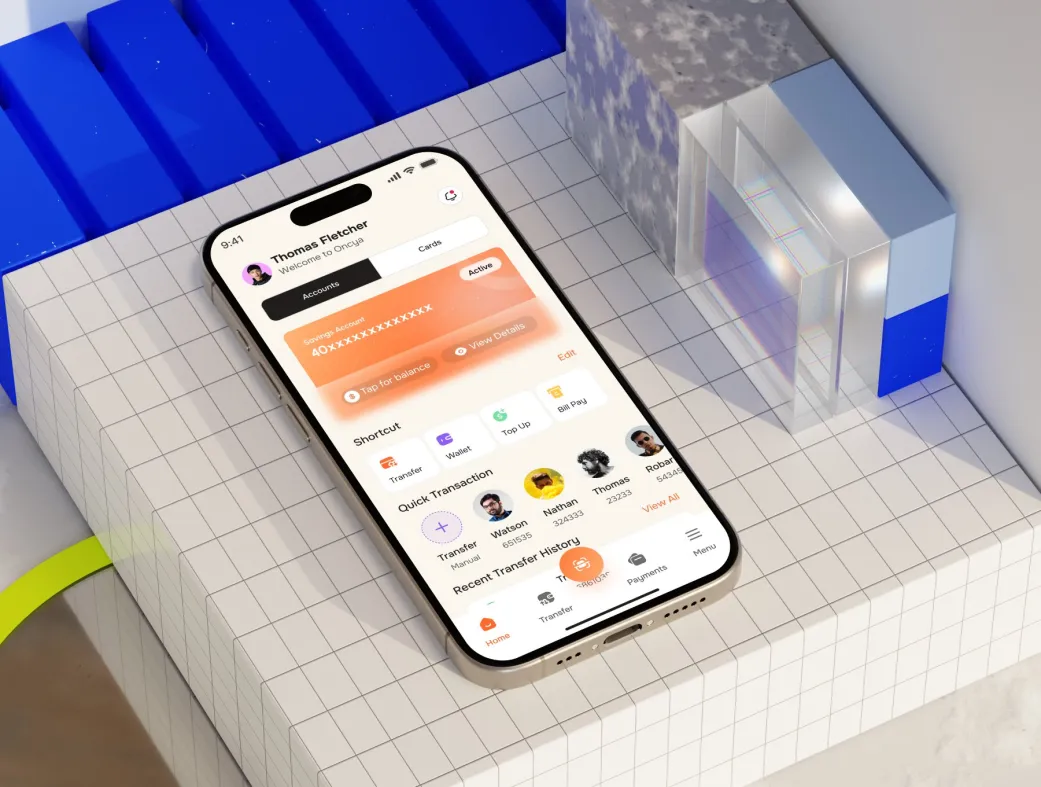 کیت طراحی UI اپلیکیشن بانکی موبایل | Oncya