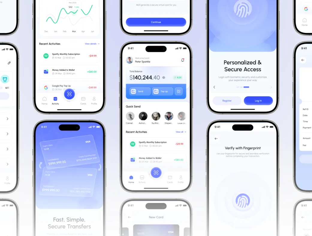 کیت UI اپلیکیشن کیف پول دیجیتال مونیو | Moonio