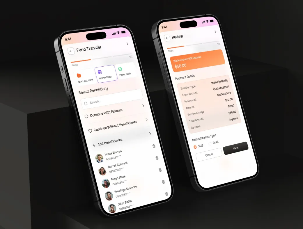 کیت طراحی UI اپلیکیشن بانکی موبایل | Oncya