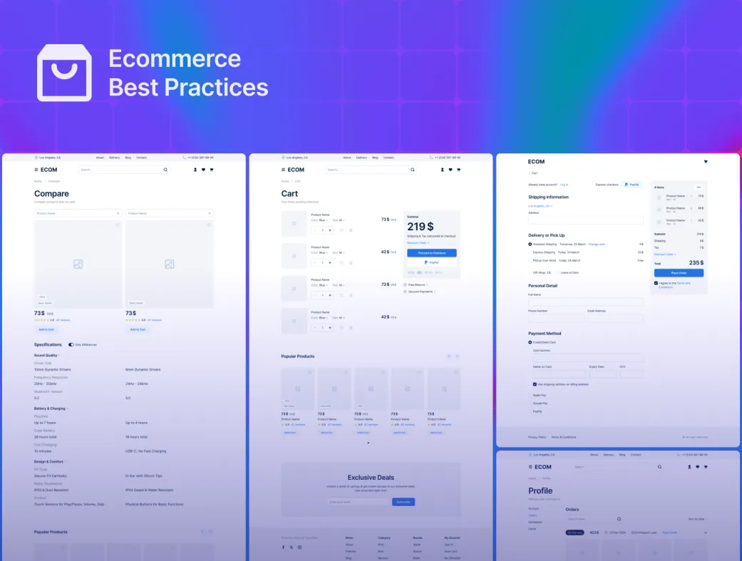 کیت UI وایرفریم فروشگاهی | ECOM