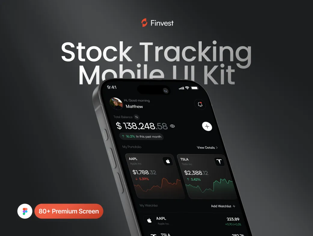 فینوست - کیت UI اپلیکیشن موبایل سهام | Finvest