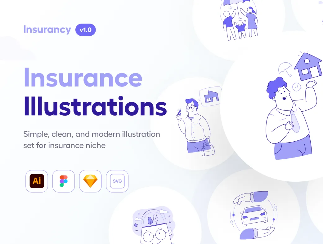 مجموعه ایلاستریشن بیمه Insurancy