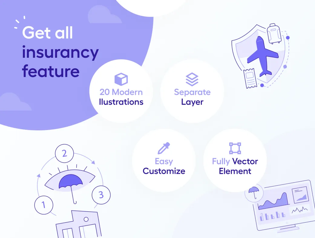 مجموعه ایلاستریشن بیمه Insurancy