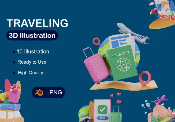 تصویرسازی های سه‌بعدی سفر | 3D Travel Illustration
