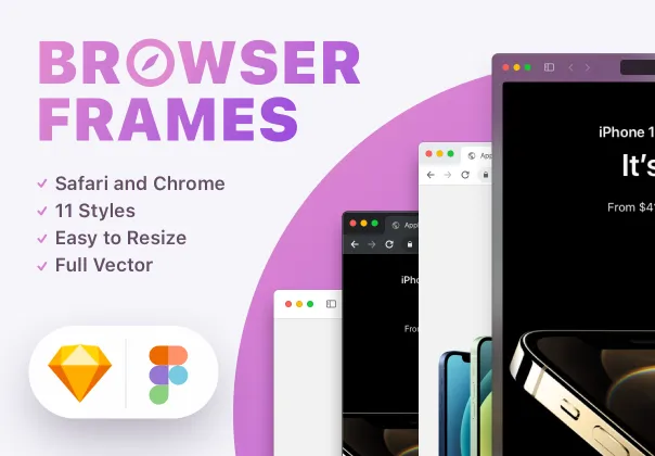 موکاپ های قاب مرورگر | Browser Frames Mockups