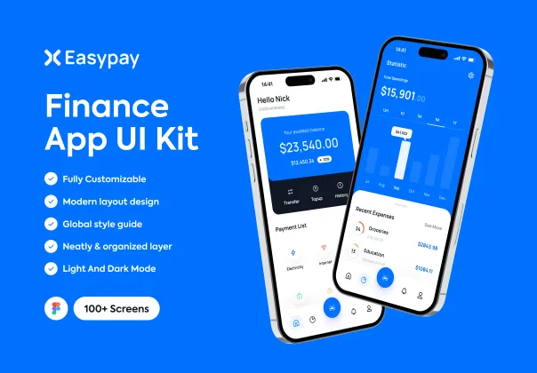 کیت رابط کاربری برنامه مالی ایزی پی | EasyPay Finance App Ui Kits