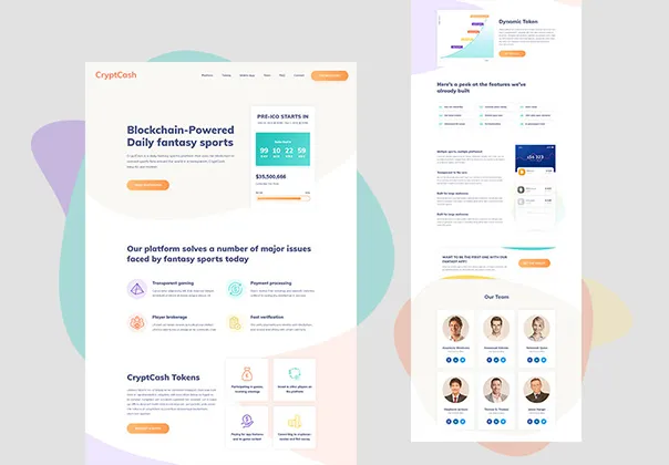 طرح لندیگ پیج کریپت کش | CryptCash