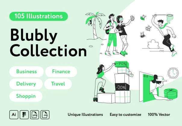 مجموعه تصویرسازی های بلابلی | Blubly Collection