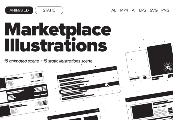 تصاویر متحرک فروشگاهی | Marketplace Animated Illustrations