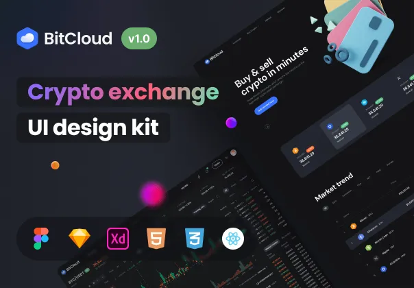 کیت رابط کاربری تبادل ارز دیجیتال بیت‌کلاود | Crypto Exchange UI Kit