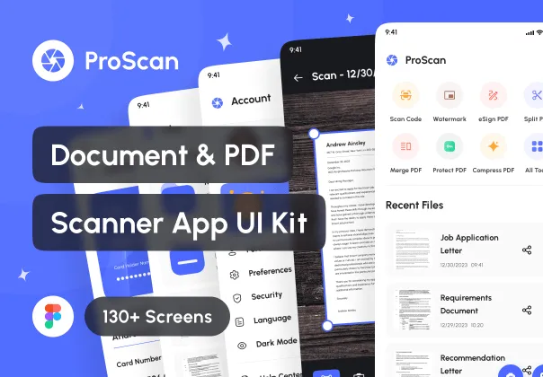 اپلیکیشن اسکنر اسناد پرواسکن | ProScan App UI Kit