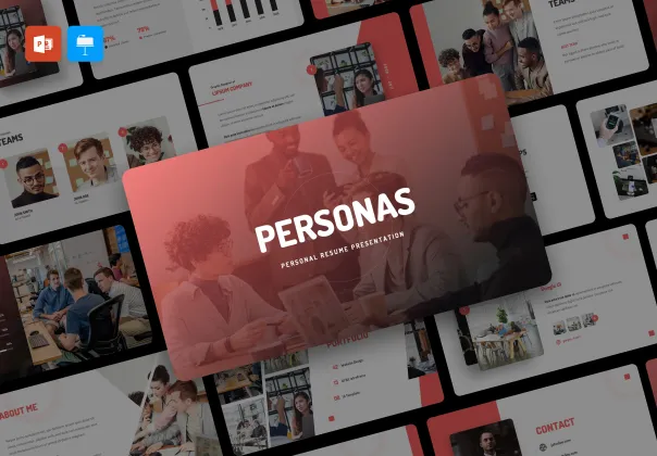 قالب پاورپوینت ارائه رزومه شخصی پرسوناز