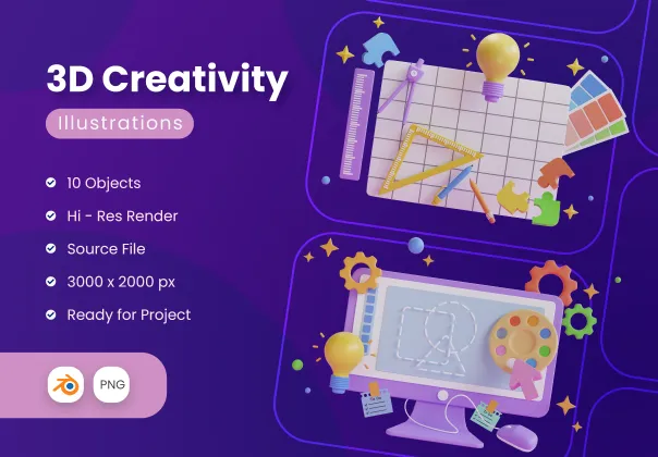 ایلوستریشن‌های خلاقانه سه‌بعدی | 3D Creativity Illustration