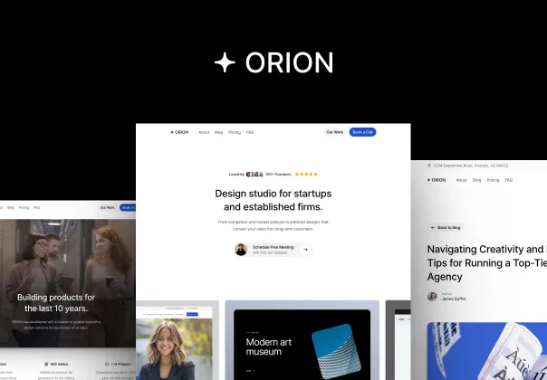 قالب فریمر رایگان اوریون برای آژانس‌ها | Framer