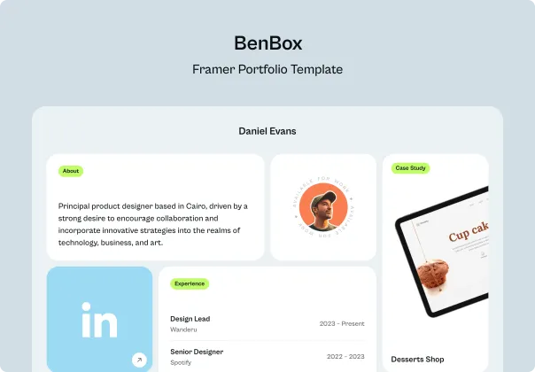قالب رایگان بنتو باکس بن‌باکس | Framer