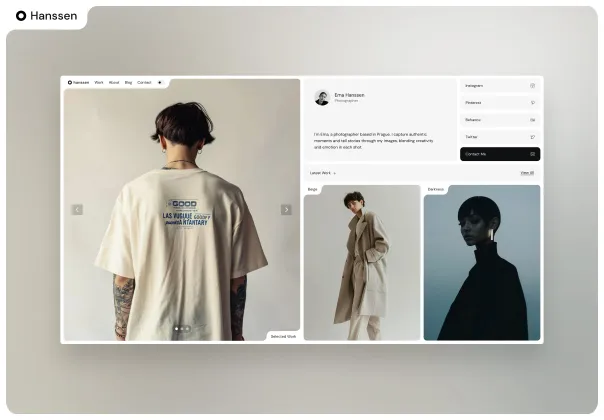 قالب Framer رایگان پرتوفولیو هانسن