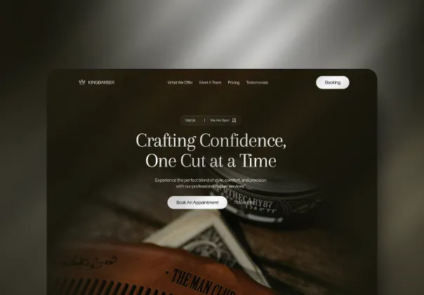 قالب حرفه‌ای ویژه ارایشگاه KingBarber