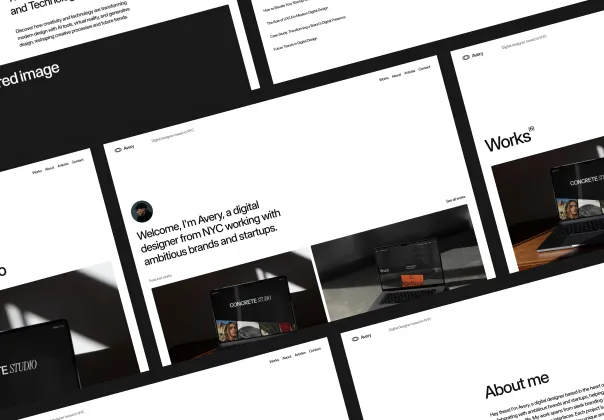 قالب رایگان پورتفولیو AVERY برای Framer