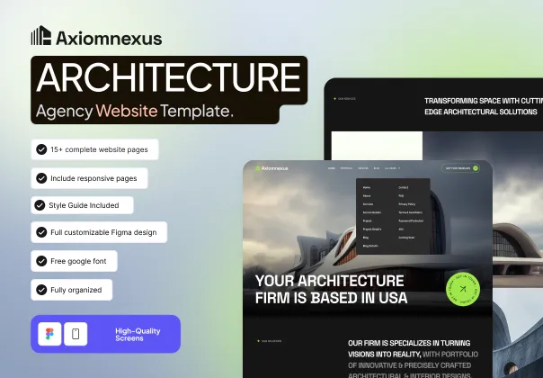قالب وب سایت فیگما معماری Axiom Nexus