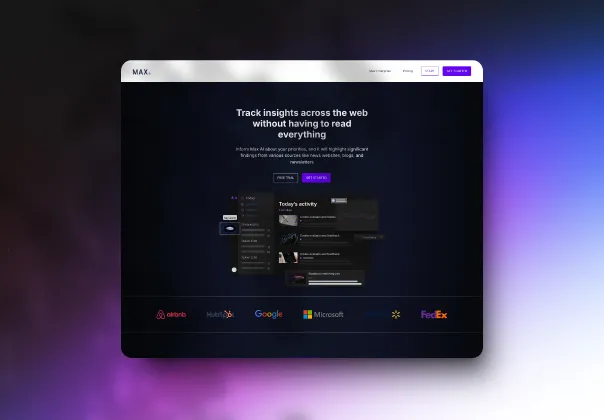 قالب شگفت‌انگیز یک صفحه‌ای MAXai برای SaaS