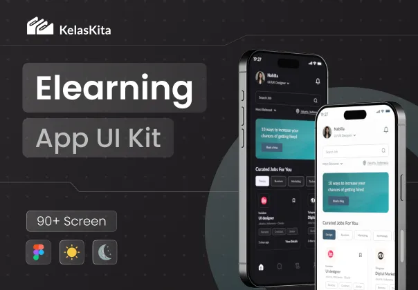 کیت رابط کاربری اپلیکیشن آموزش آنلاین کلاس‌کیتا