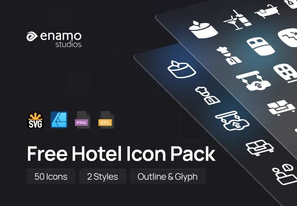 پک آیکون هتل رایگان | Illustrator Icon Pack (Free Version)