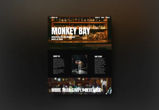 الگوی صفحه فرود بار Monkey Bay - Framer | Monkey Bay