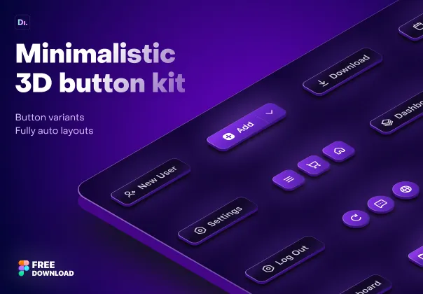 کیت UI دکمه‌ها - مجموعه‌ای از دکمه‌ها، با طراحی Auto Layout کامل | نام برند