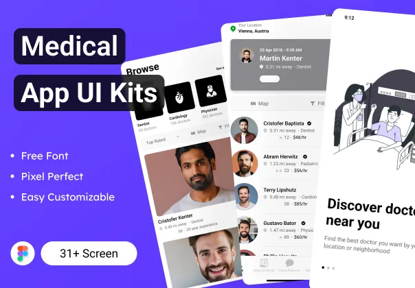 کیت UI پزشکی رایگان