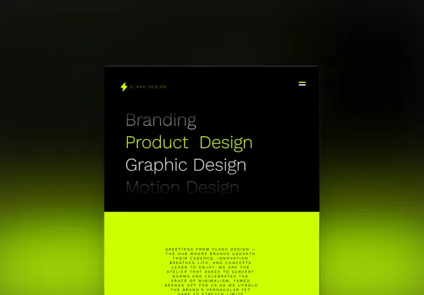 الگوی وب‌سایت نمونه کار زیبای FlashDesign - طراحی‌کننده | Framer