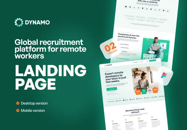 الگوی صفحه فرود SaaS پلتفرم جهانی برای استخدام از راه دور داینامو