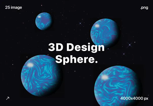 کره‌های طراحی سه‌بعدی آبی