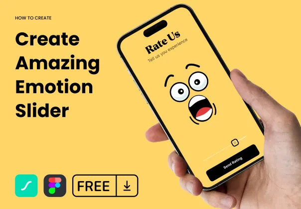 انیمیشن اسلایدر احساسات برای اپلیکیشن موبایل | figma,freebie