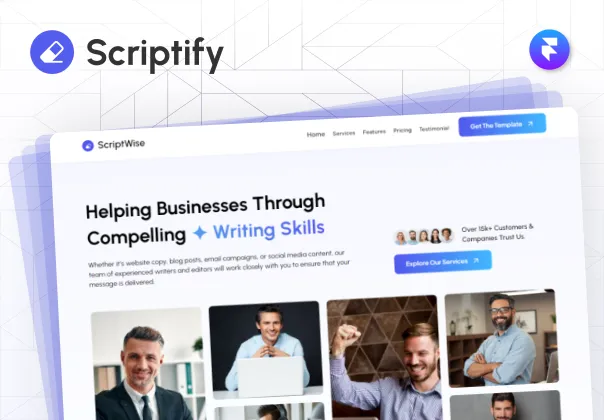 الگوی اسکریپتی | قالب خدمات نوشتاری رایگان | framer