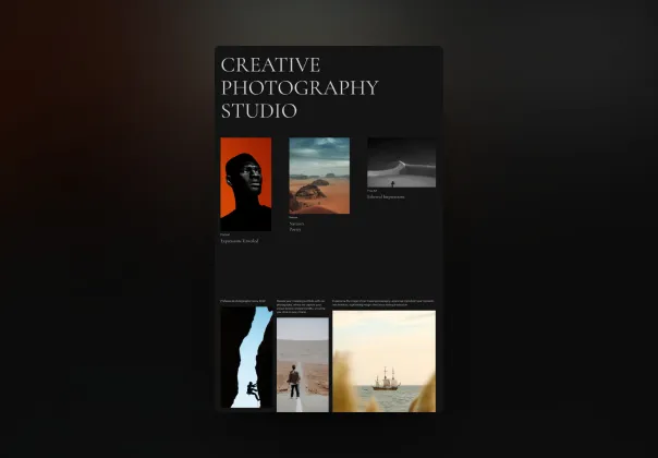 الگوی استودیو خلاق عکاسی | Framer (رایگان)