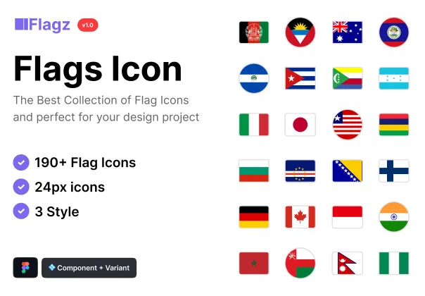 پک آیکون پرچم کشورها Flagz v1.0