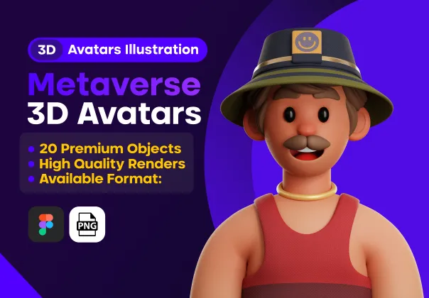 تصاویر آواتار سه‌بعدی متاورس رایگان