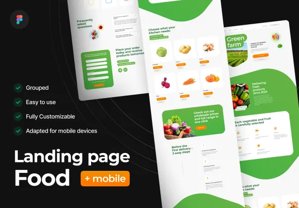 قالب UI رایگان فارم و غذا | Green Farm