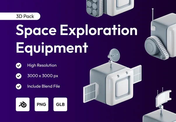 مدل سه‌بعدی تجهیزات کاوش فضایی