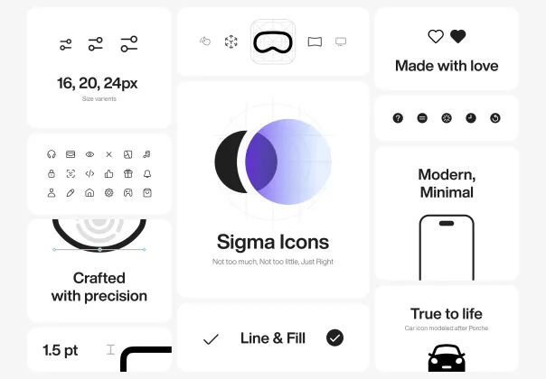 آیکون‌های سیگما | رایگان و زیبا