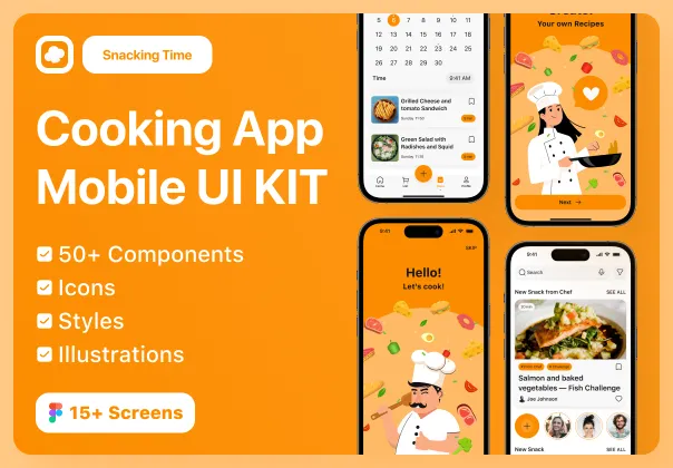 زمان میان‌وعده - اپلیکیشن آشپزی | کیت UI موبایل

