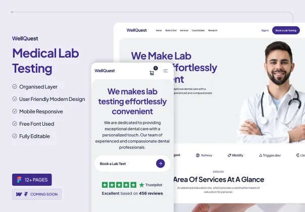 قالب وب‌سایت آزمایشگاه پزشکی ول‌کوئست