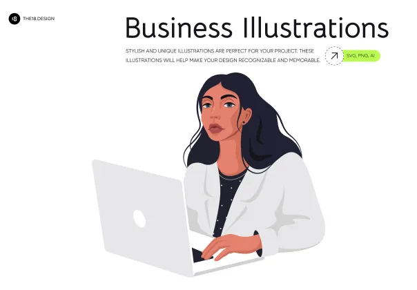 کیت ایلوستراسیون‌های مدرن کسب‌وکار | THE18.DESIGN