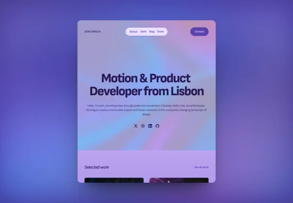 قالب شگفت‌انگیز Framer طراحی‌شده با یک تم بنفش دل‌انگیز | Purple Designer