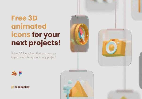 آیکون‌های سفر سه‌بعدی متحرک رایگان