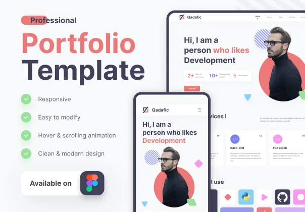 قالب وب‌سایت پرتفولیو حرفه‌ای | Figma
