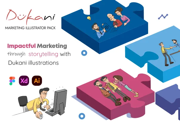 بسته تصویرسازی رایگان کسب‌وکار و بازاریابی | Dukani