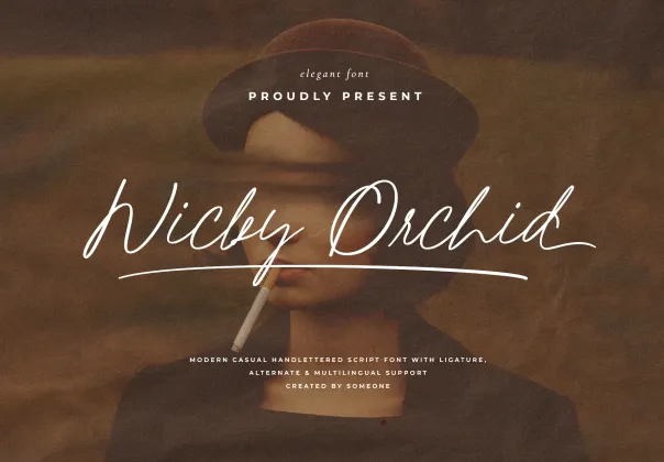 فونت دست‌نویس رایگان ویککی ارکید | Wicky Orchid